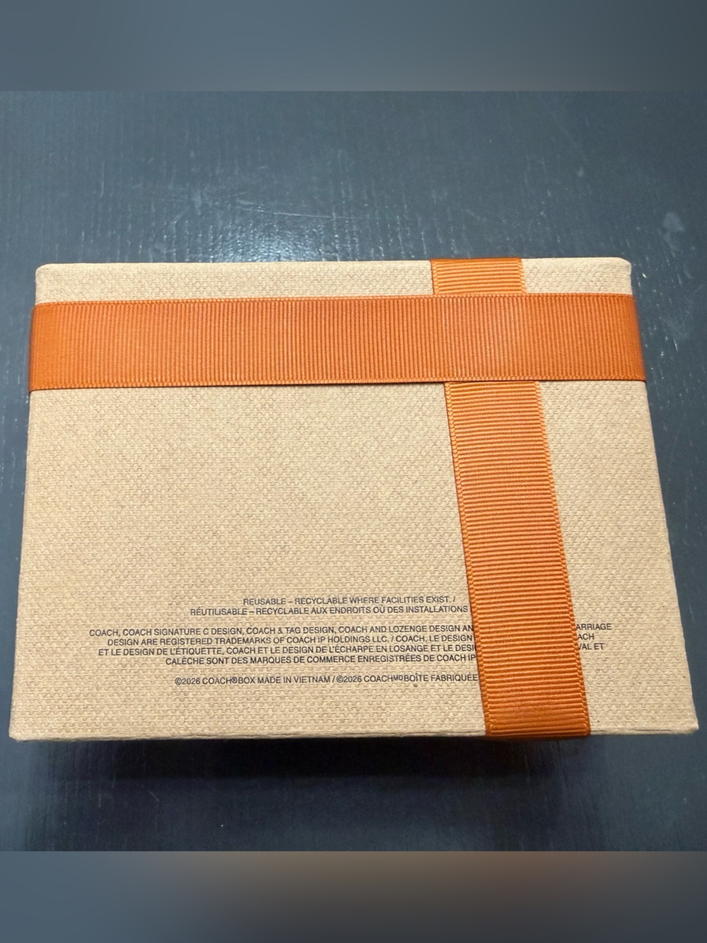 Coach Tan Gift Box with Orange Ribbon - Picture 4 of 7